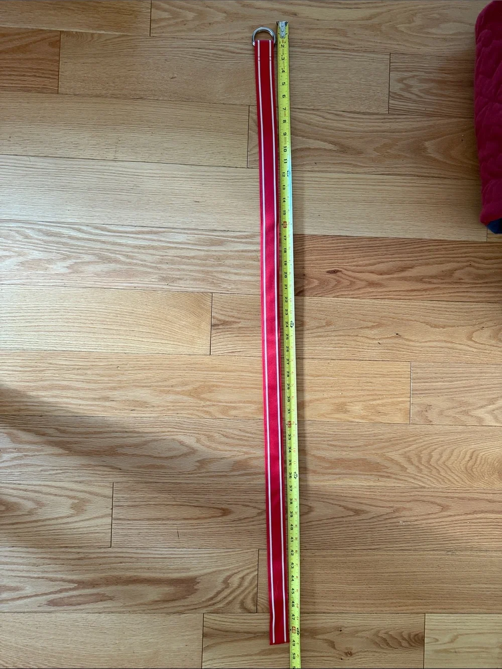 Vineyard Vines Red and White Striped Webbing Belt with D-Ring